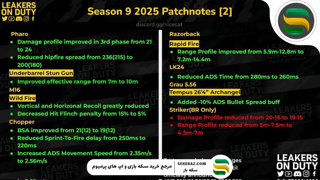 نرف و باف سیزن ۹ کالاف موبایل 2025
