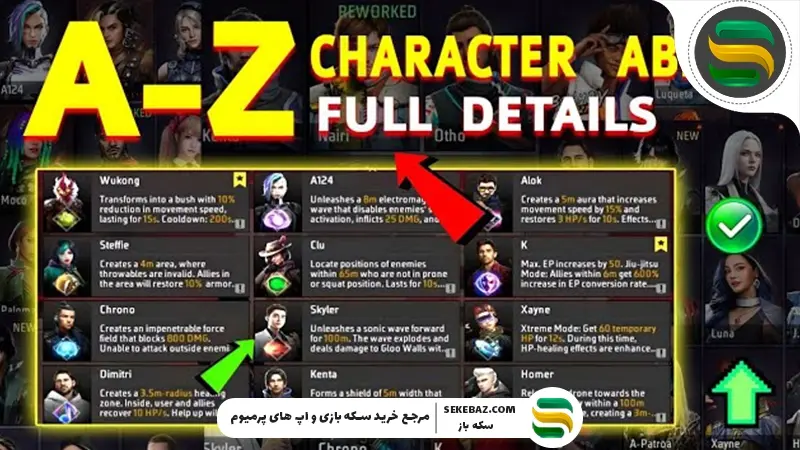 آموزش بهبود مهارت شخصیت‌ها در فری فایر 2025